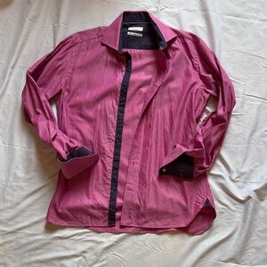 Ted Baker Magenta Button-Down Shirt with dark Contrast